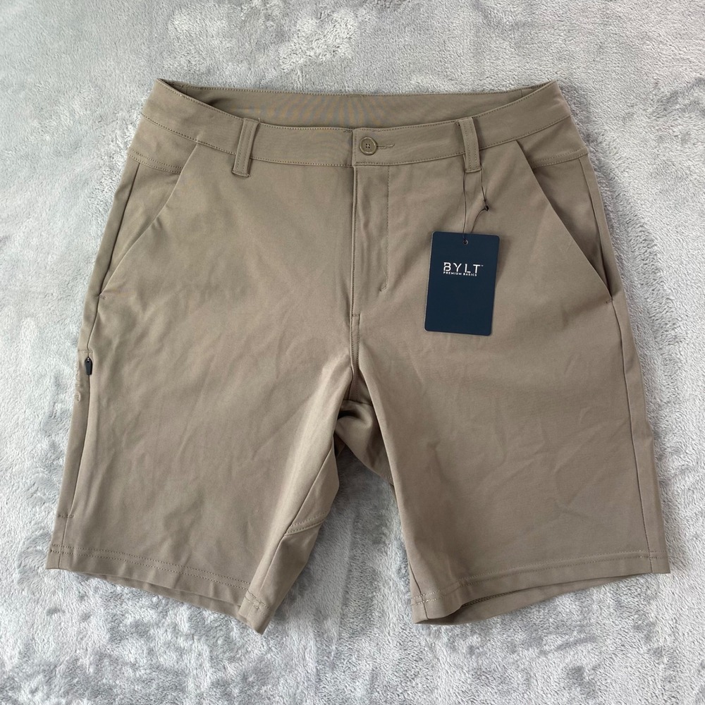BYLT Everyday Short 9.5 Mens 34 Taupe NWT Unstitched Loop MBSH0320-213-34